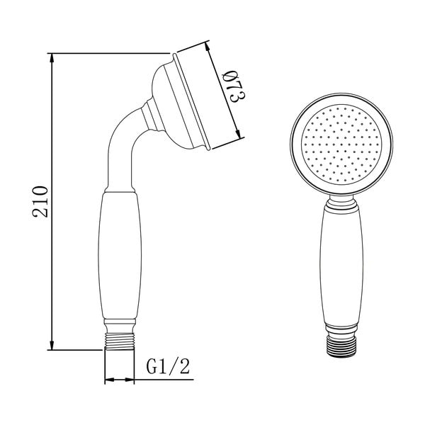 Mjedena ručka za tuš u sjajno srebrnoj boji ø 7 cm Epoca – Sapho-image-2