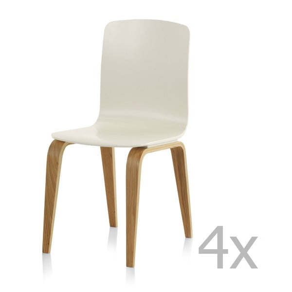 Set od 4 stolice za blagovanje bijele guske