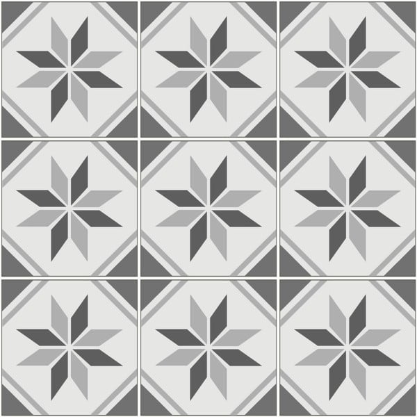 Set od 9 zidnih naljepnica Ambiance Cement Tiles Leg, 10 x 10 cm