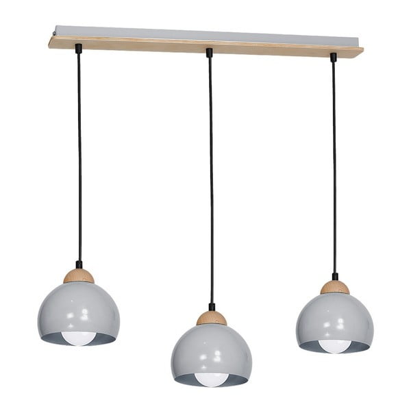 Siva viseća svjetiljka s drvenim detaljima Homemania Dama Tres