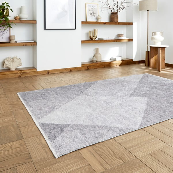 Svijetlo sivi periv tepih od mješavine pamuka 122x170 cm Whisper – Think Rugs-image-2