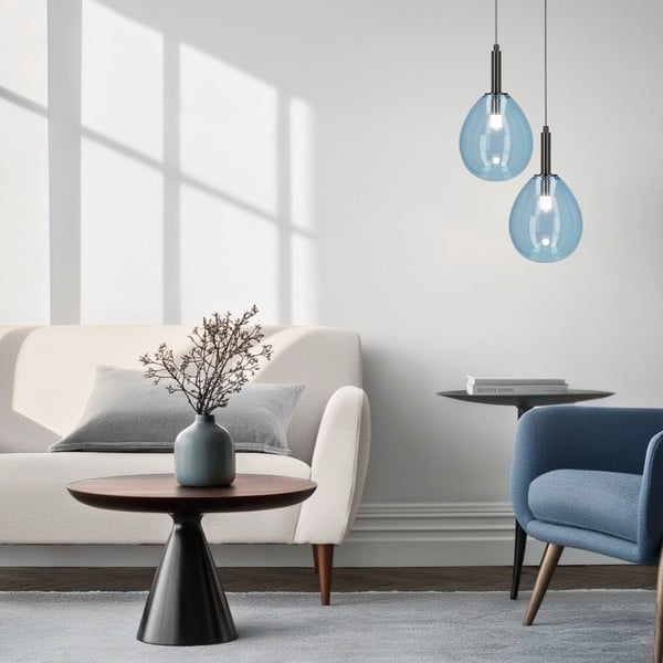 Plava LED viseća svjetiljka sa staklenim sjenilom Lukka – Candellux Lighting-image-1