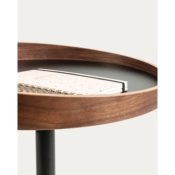 Okrugli pomoćni stol s pločom stola u dekoru oraha ø 46 cm Kaori – Kave Home-image-2