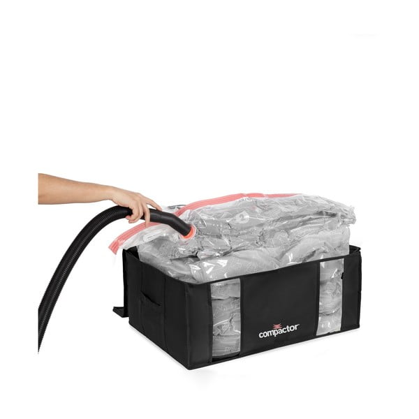 Vakuumske/ojačane tekstilne kutije za pohranu odjeće u setu 2 kom 65x45x27 cm Black Edition – Compactor-image-4
