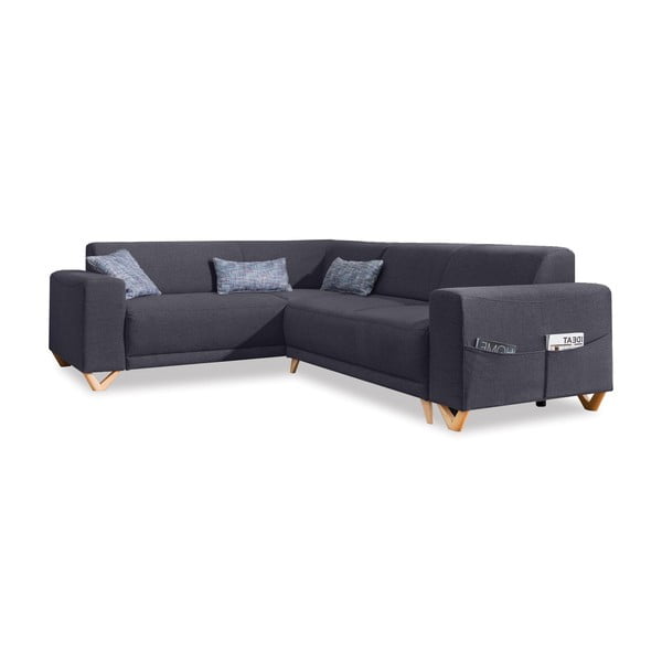 Antracitno siva sklopiva/s prostorom za odlaganje kutna garnitura (s lijevim kutom/u obliku slova L) Classy Sophie – Miuform