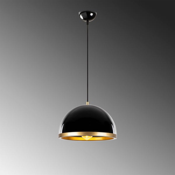 Crna/u zlatnoj boji viseća svjetiljka s metalnim sjenilom ø 30 cm Ferenci – Opviq lights-image-4