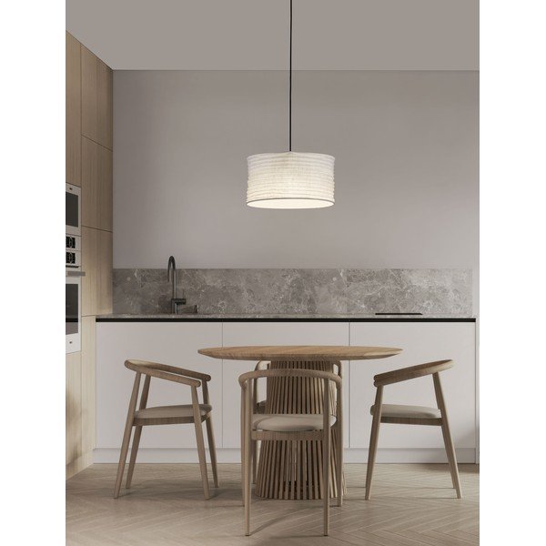 Bijela lanena viseća svjetiljka ø 38 cm Linnet – Nova Luce-image-1
