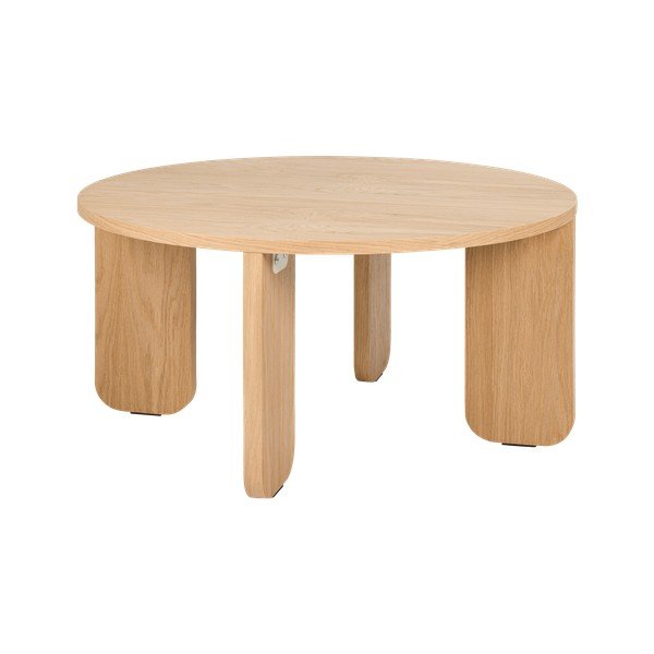 Okrugao stolić za kavu s pločom stola u dekoru hrasta u prirodnoj boji ø 75 cm Kuvu – noo.ma