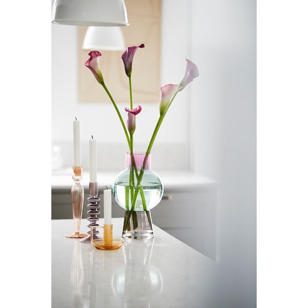 Ružičasti stakleni svijećnjak Bahne & CO-image-1