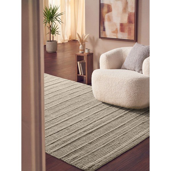 Krem ručno rađen vunen tepih 80x150 cm Camden Parker – Ted Baker-image-1