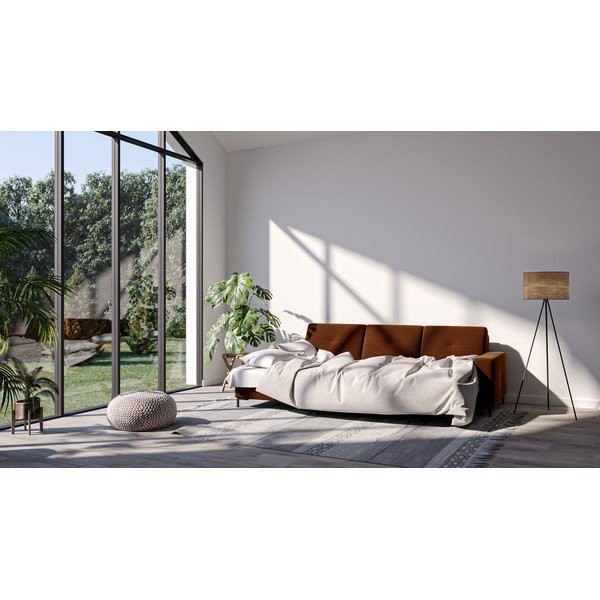 Tamnonarančasta baršunasta kutna garnitura Ghado Moor, lijevi kut-image-1