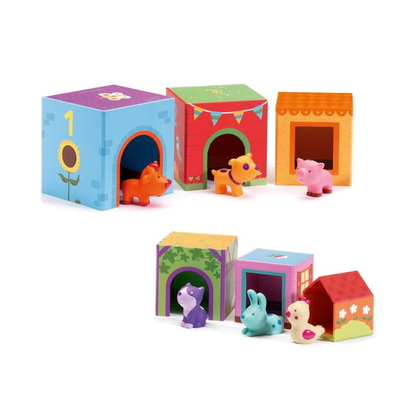 Piramida za slaganje s gumenim životinjama Djeco-image-1