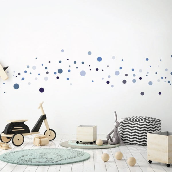 Set s 100 plavih zidnih samoljepljivih naljepnica Ambiance Round Stickers-image-1