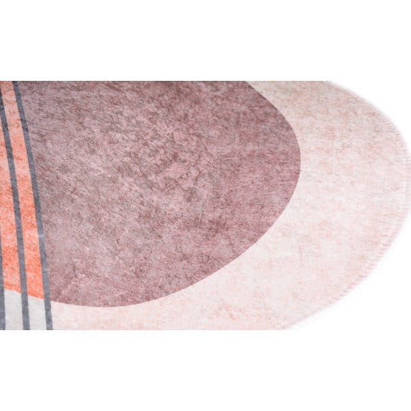 Svijetlo ružičasti/svijetlo sivi perivi tepih 80x120 cm Oval – Vitaus-image-2