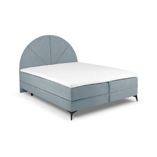 Svjetloplavi boxspring krevet s prostorom za pohranu 160x200 cm Sunset - Cosmopolitan Design