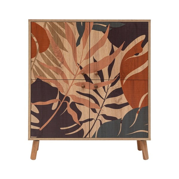 Ormarić u dekoru hrasta u prirodnoj boji 95x111 cm Multilux – Kalune Design