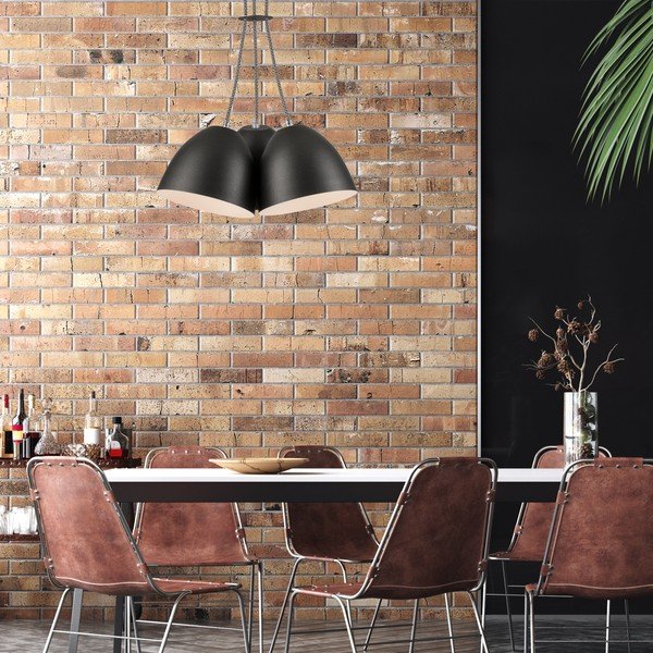 Crna viseća lampa s metalnim sjenilom - LAMKUR-image-2