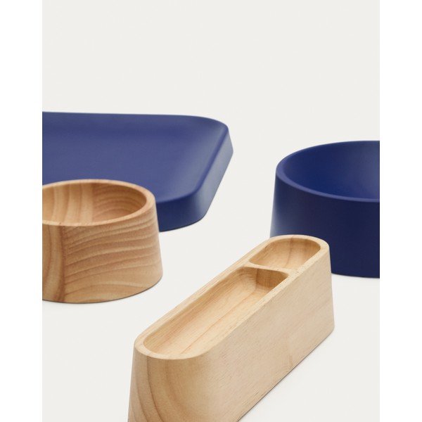 Tamno plave/u prirodnoj boji drvene zdjelice u setu 4 kom za posluživanje Bletz – Kave Home-image-3
