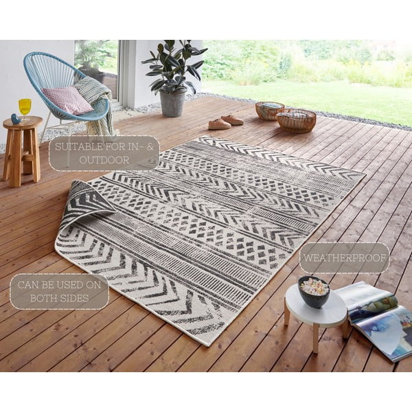 Crno-krem vanjski tepih NORTHRUGS Biri, 120 x 170 cm-image-4