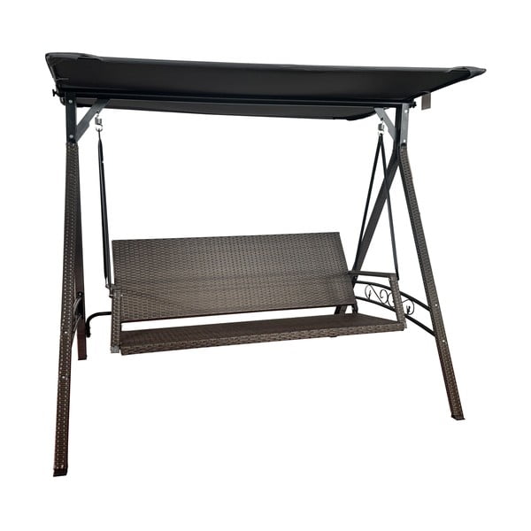 Siva vrtna ljuljačka od umjetnog ratana Rattan – Rojaplast-image-1