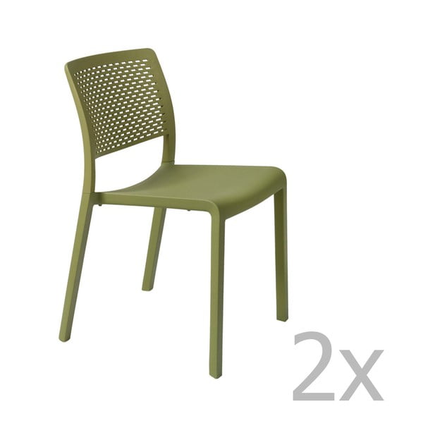 Set od 2 zelene vrtne stolice Resol Trama Simple