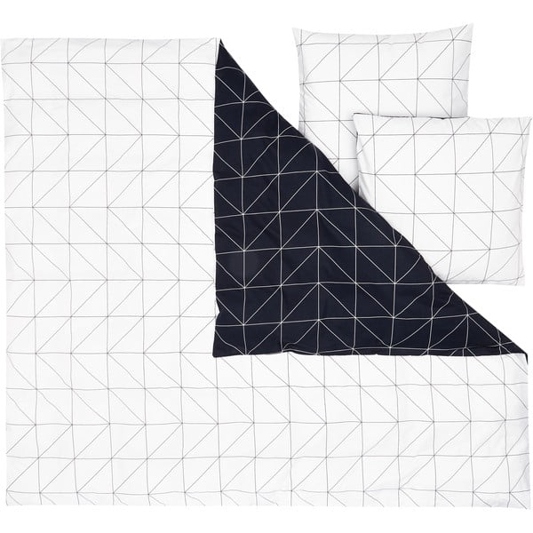 Bijelo-crna posteljina od pamuka by46 Marla, 200 x 200 cm