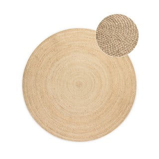 Obostrani okrugli tepih od jute u prirodnoj boji ø 140 cm Braided Ivory – Hanse Home