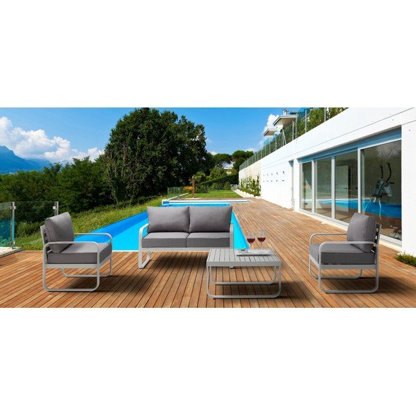 Svijetlo siva metalna vrtna fotelja Ischia – Tomasucci-image-1