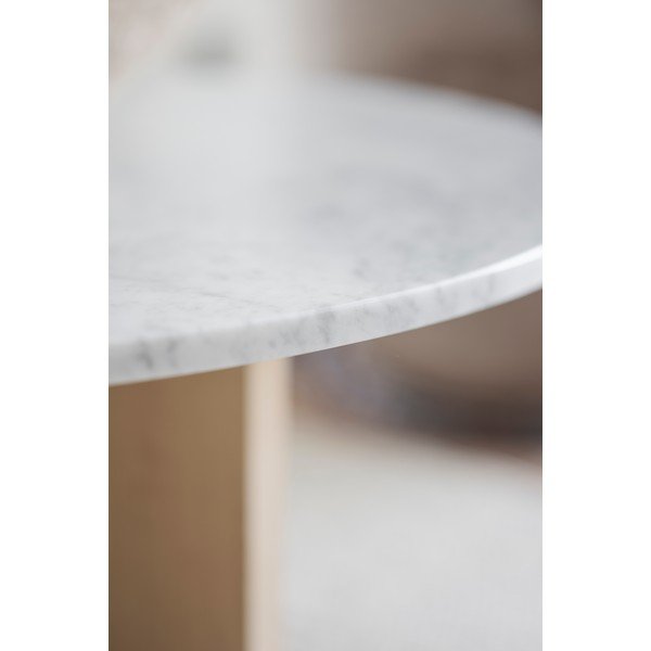 Bijeli mramorni okrugli stolić 90x90 cm Brooksville - Rowico-image-4