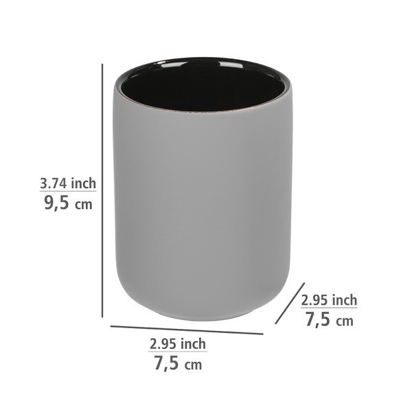 Siva keramička kupaonska čaša Wenko Avellino-image-3