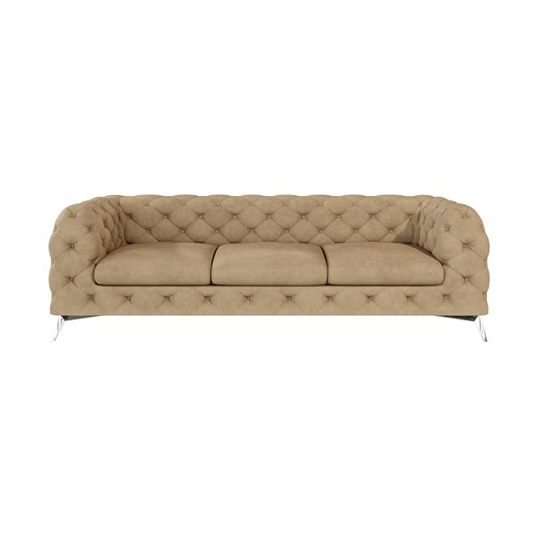 Svjetlo smeđa baršunasti sofa 243 cm Chelsea – Ropez