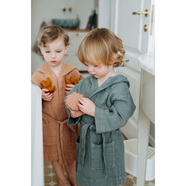 Dječji plavi laneni ogrtač Linen Tales Nature, veličine 104 - 116-image-4