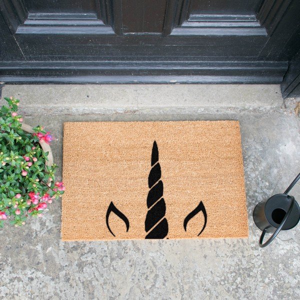 Otirač ​od prirodnih kokosovih vlakana Artsy Doormats Unicorn Horn, 40 x 60 cm-image-1