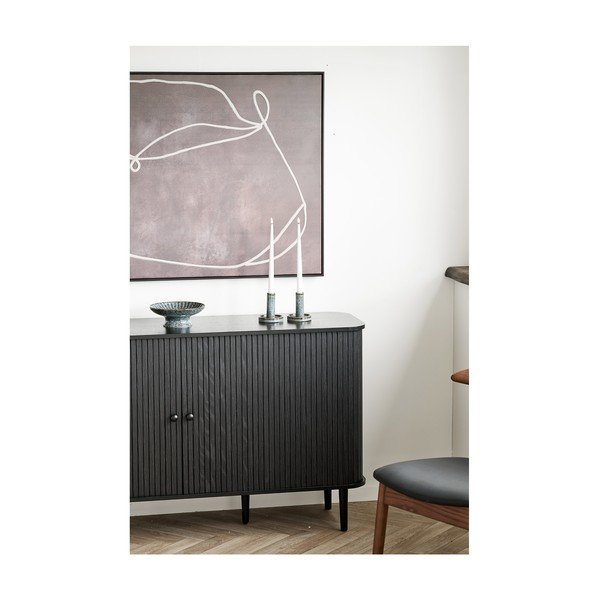 Crna komoda od masivnog bora 140x79x40 cm Nikko – House Nordic-image-2