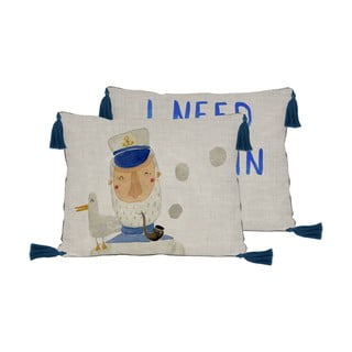 Bež jastuk od mješavine lana Little Nice Things Captain, 50 x 35 cm