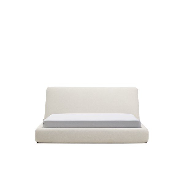 Bež tapecirani bračni krevet bez podnice 180x200 cm Martina – Kave Home-image-4