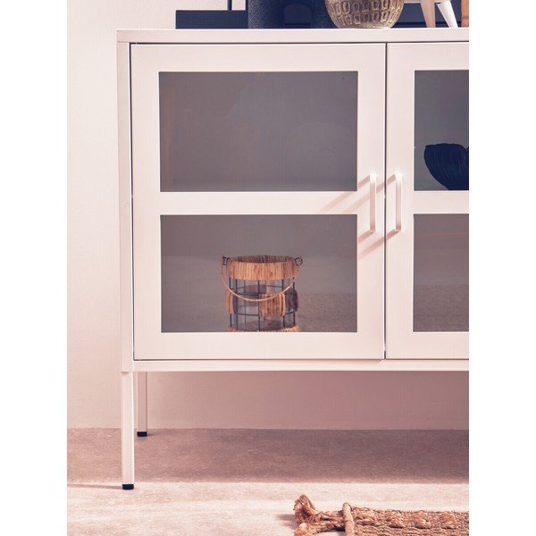Bijela željezna vitrina 140x80x45 cm Acier – Premier Housewares-image-3