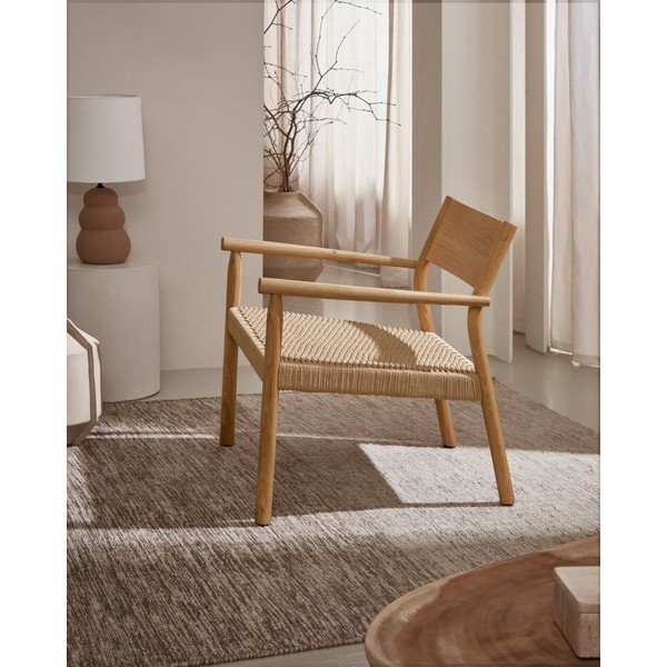 Pletena fotelja u svijetloj prirodnoj boji Yalia – Kave Home-image-1