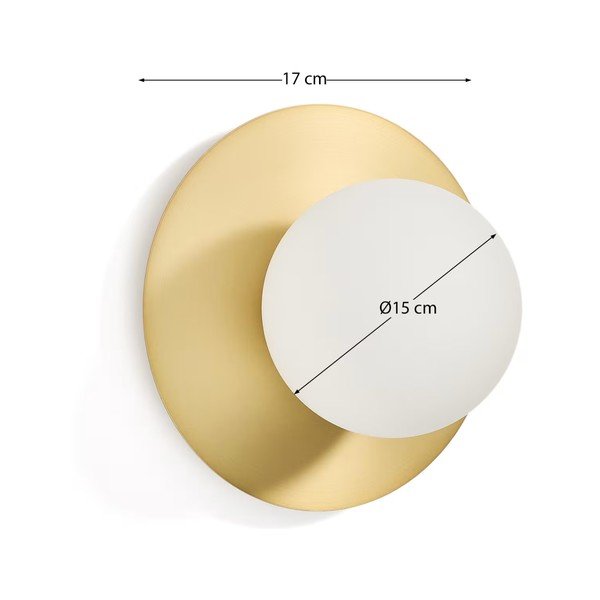 Bijela/u zlatnoj boji zidna lampa ø 25 cm Brisia – Kave Home-image-4