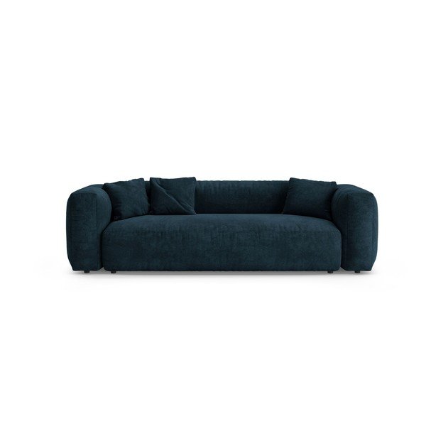 Tamno plava baršunasti sklopiva sofa 264 cm – Micadoni 