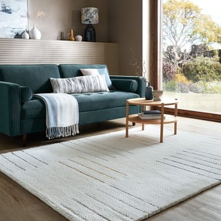 Krem ručno rađen vunen tepih 120x170 cm Dottie Geometric – Flair Rugs