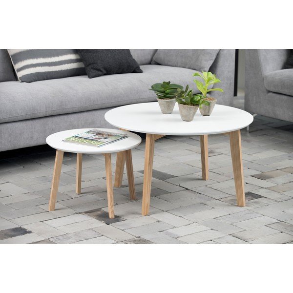 Bijeli stolić za kavu Actona Molina, ⌀ 50 cm-image-3