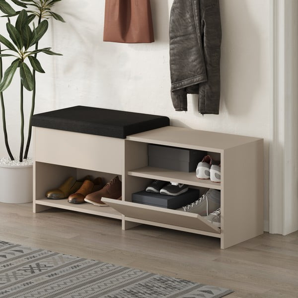 Krem ormarić za cipele s klupom Romi – Marckeric-image-2