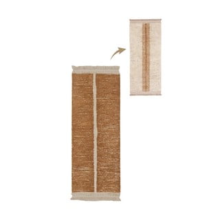 Ciglasta/bež pamučna staza 80x230 cm Duetto Toffee – Lorena Canals