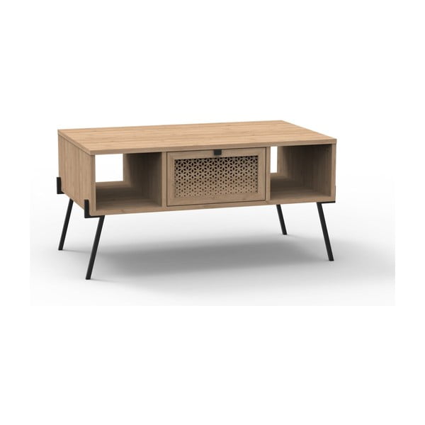 Stolić za kavu u dekoru hrasta u prirodnoj boji 60x100 cm Evan – Marckeric