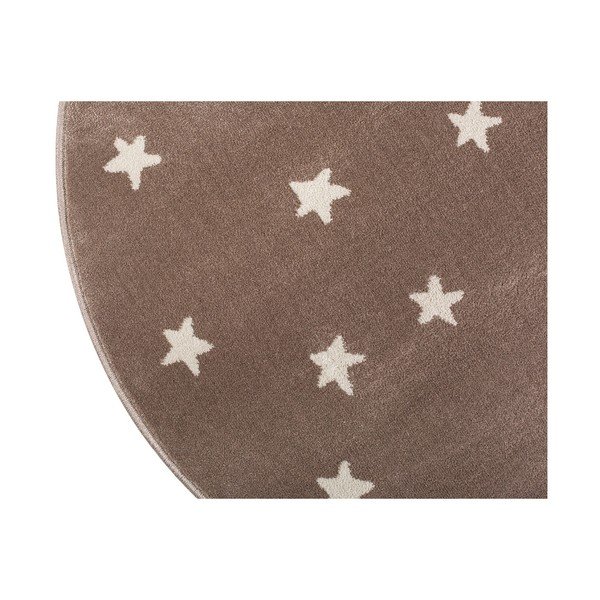 Smeđi okrugli tepih sa zvjezdicama KICOTI Stars, ø 80 cm-image-3