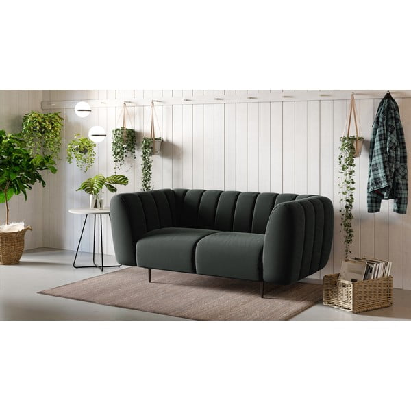 Tamnosiva baršunasta sofa Ghado Shel, 170 cm-image-1