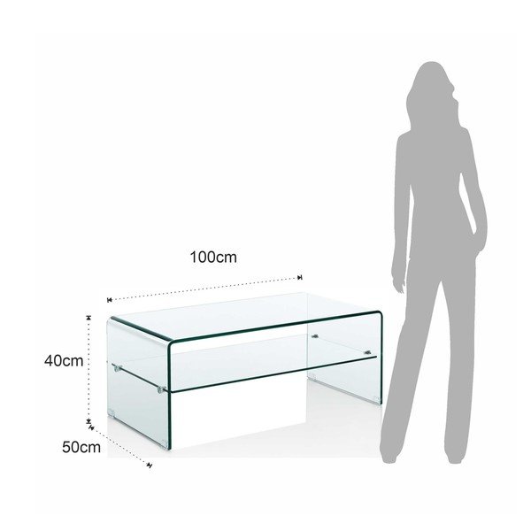 Stakleni stolić za kavu 50x100 cm Cristal Evo – Tomasucci-image-4