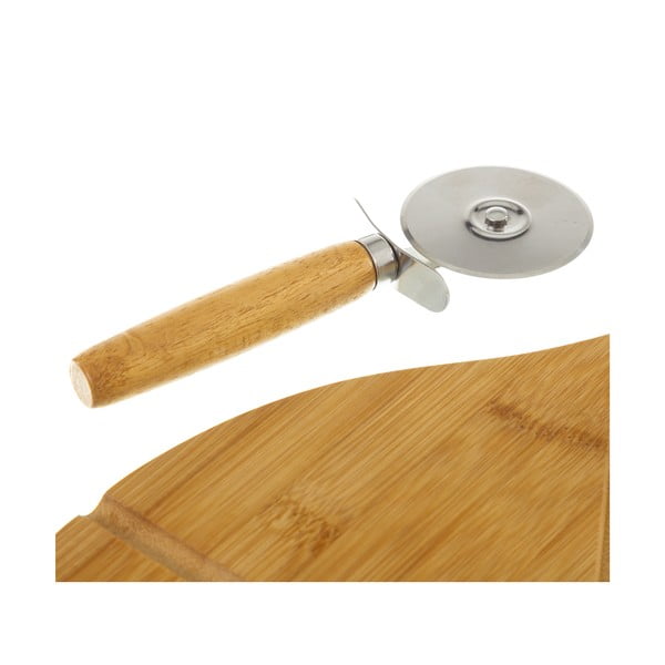 Set od bambusa daska za rezanje i škare za pizzu Casa Selección-image-2