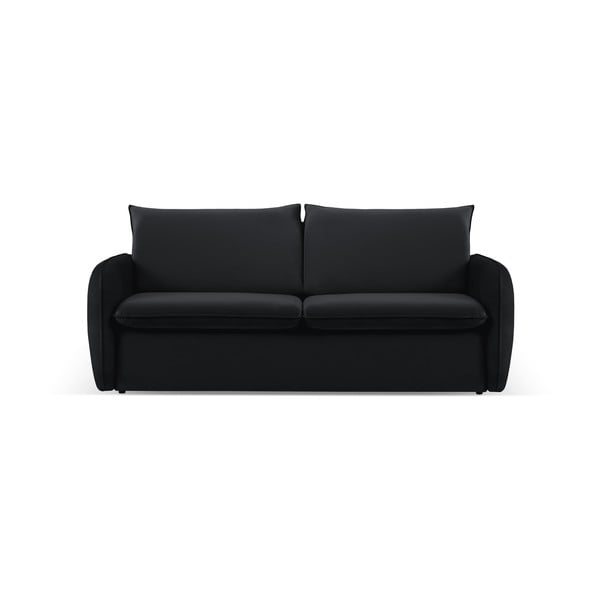Crna baršunasta sklopiva sofa 214 cm Vienna – Cosmopolitan Design